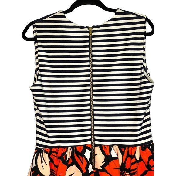 Just Taylor Floral Striped Sleeveless Fit & Flare Dress  Size 12 Scuba Knit‎ - Picture 5 of 10